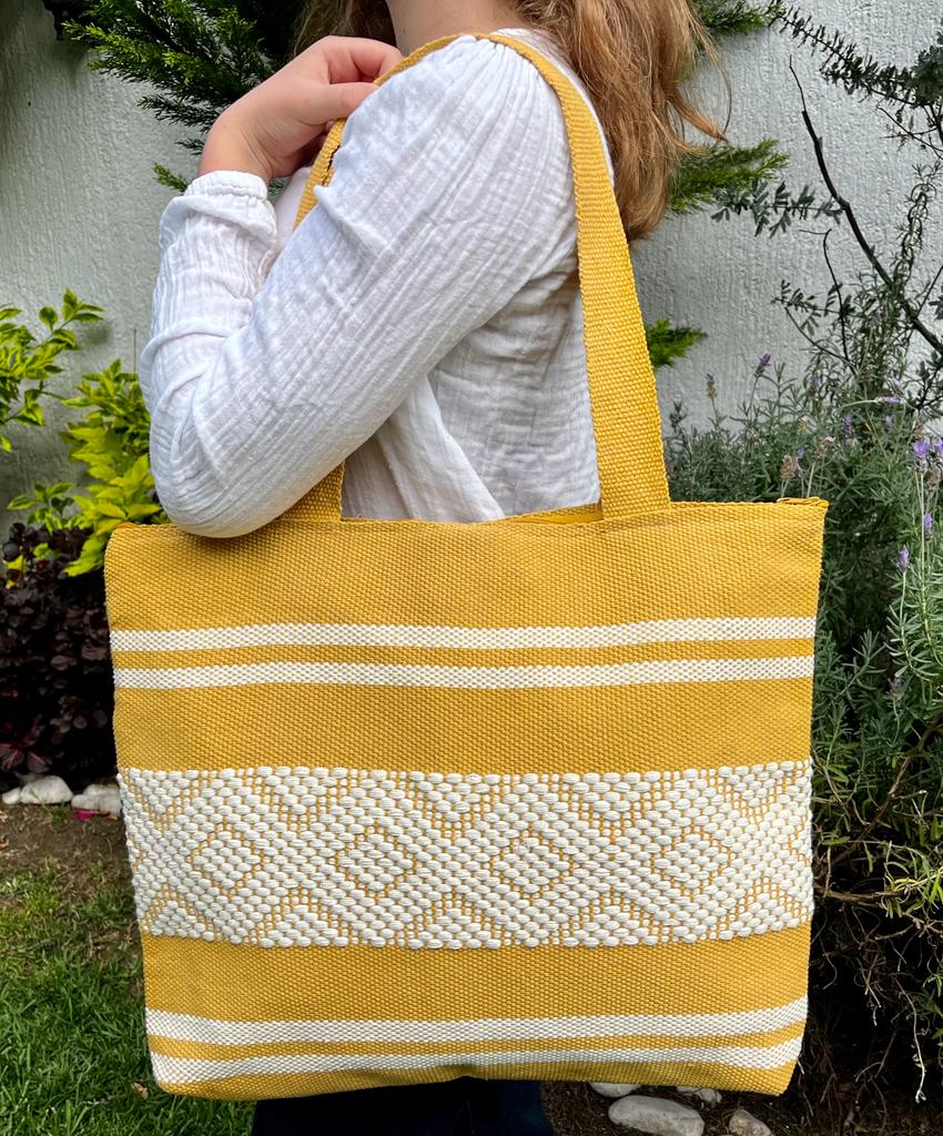 Casa Tlapali Large Boho Tote in “Sunshine Yellow”