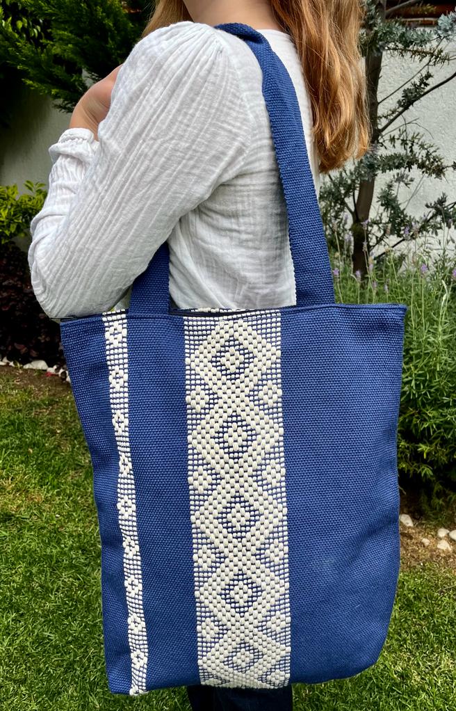 Casa Tlapali Navy Boho Tote Large