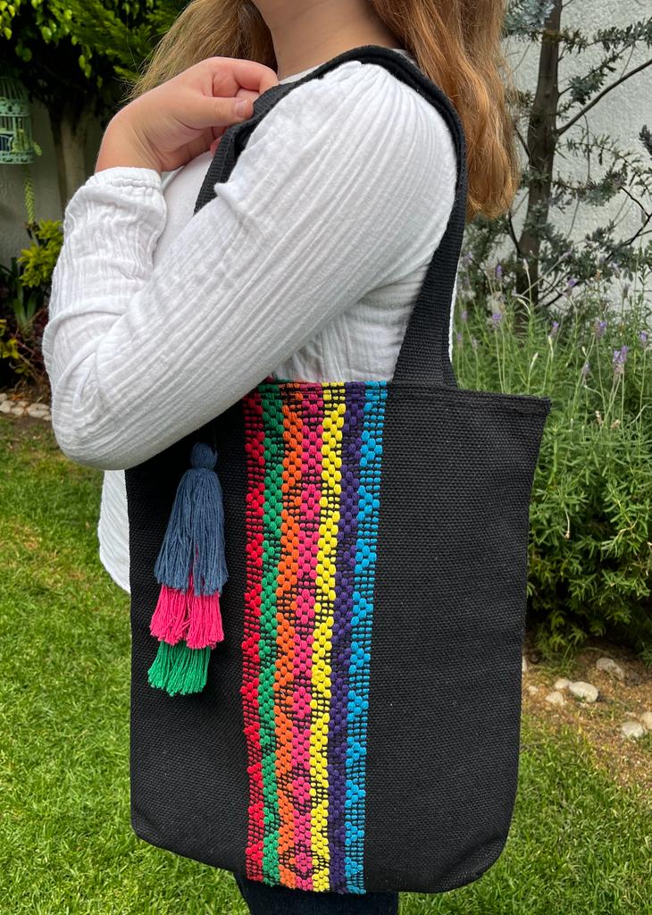 Casa Tlapali Black Boho Tote Large