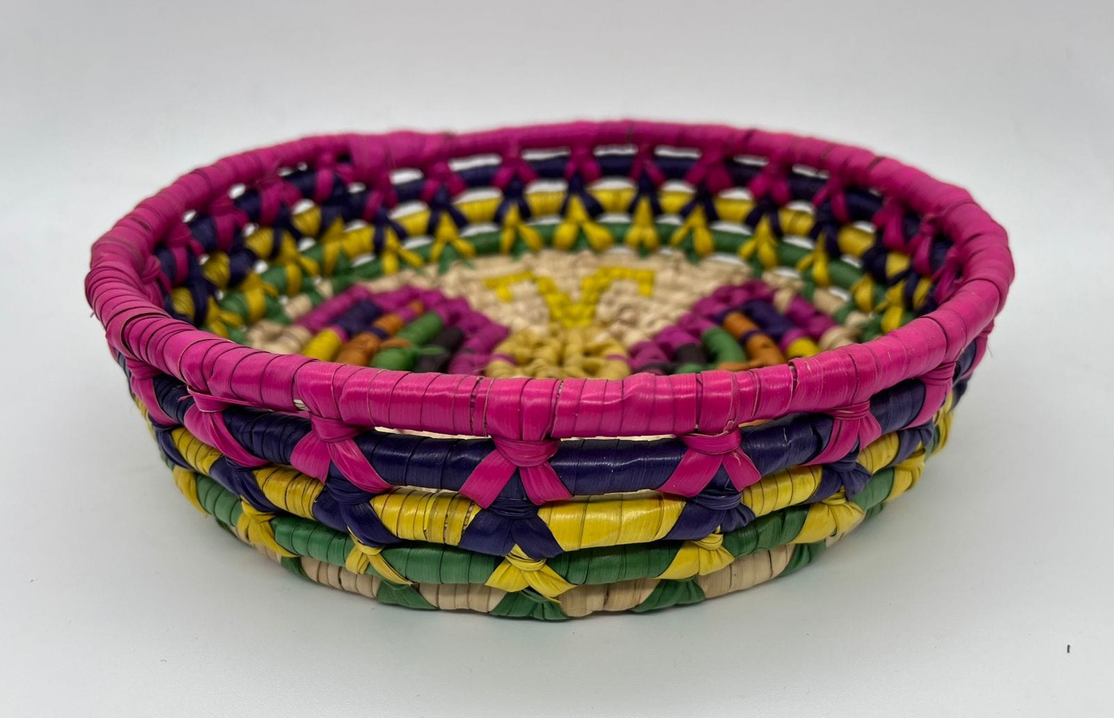 Casa Tlapali Multicolor Hand-Woven Palm Basket: Butterfly