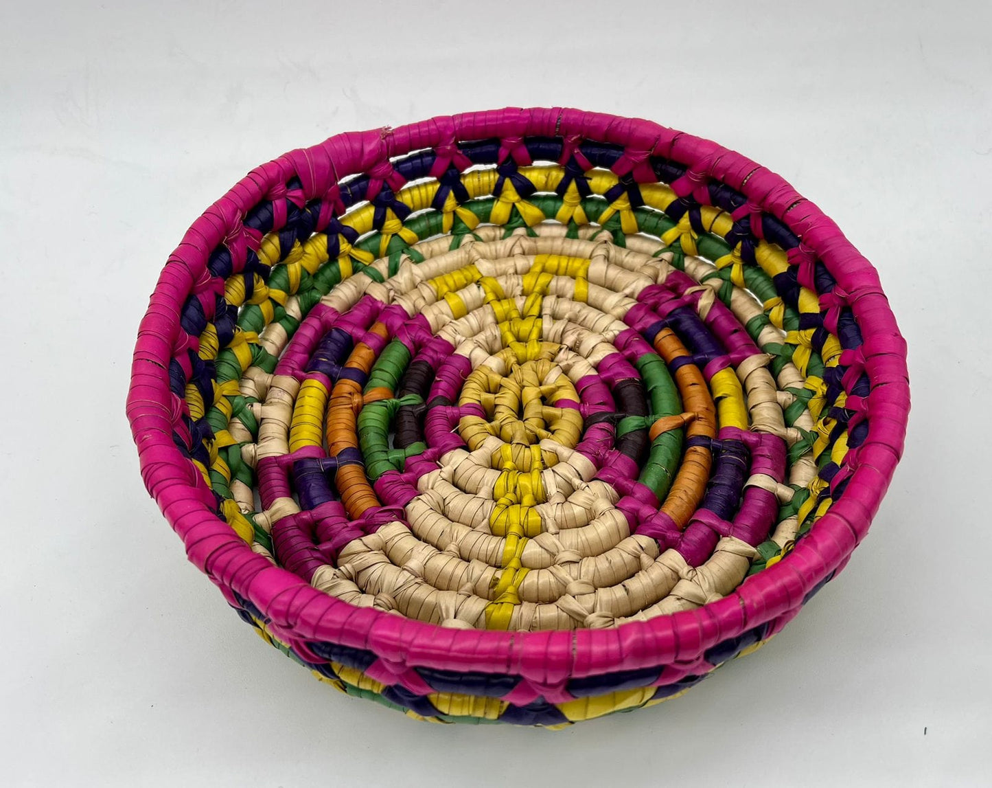 Casa Tlapali Multicolor Hand-Woven Palm Basket: Butterfly